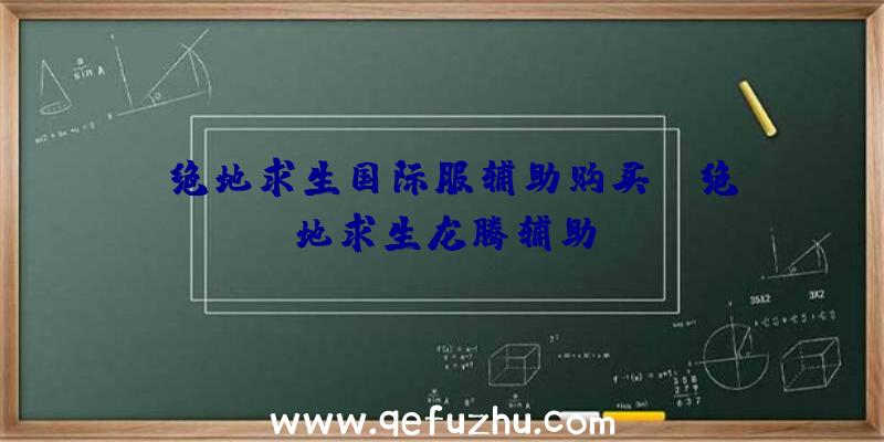 「绝地求生国际服辅助购买」|绝地求生龙腾辅助